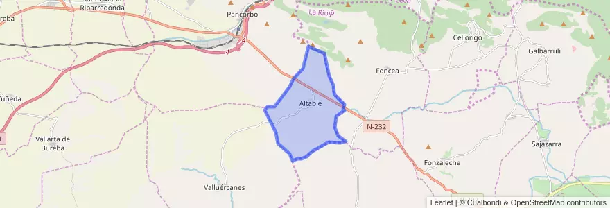 Mapa de ubicacion de Altable.
