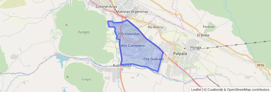 Mapa de ubicacion de Alto Comedero.