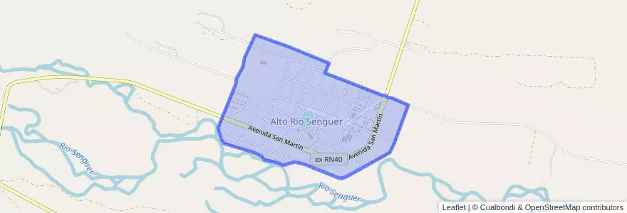 Mapa de ubicacion de Alto Río Senguer.