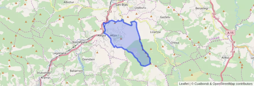Mapa de ubicacion de Altzo.