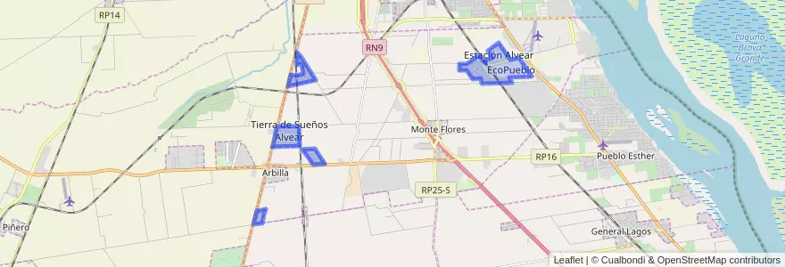 Mapa de ubicacion de Alvear.
