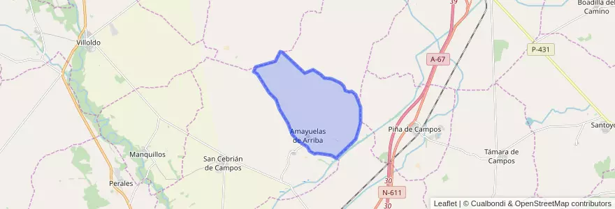 Mapa de ubicacion de Amayuelas de Arriba.