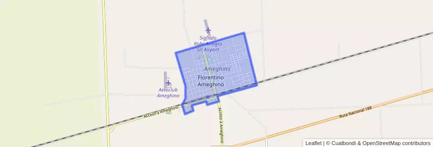 Mapa de ubicacion de Ameghino.