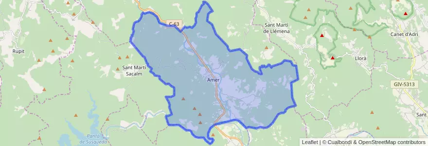 Mapa de ubicacion de Amer.
