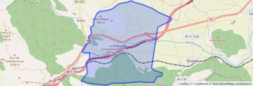 Mapa de ubicacion de Ameyugo.
