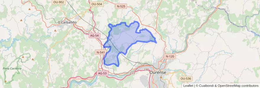 Mapa de ubicacion de Amoeiro.