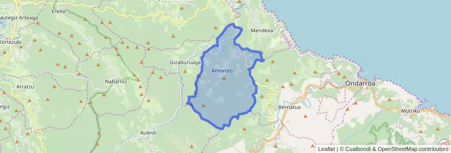 Mapa de ubicacion de Amoroto.