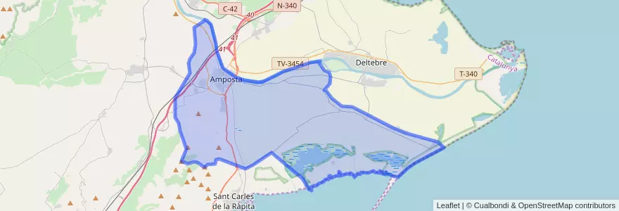 Mapa de ubicacion de Amposta.