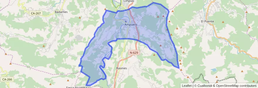Mapa de ubicacion de Ampuero.