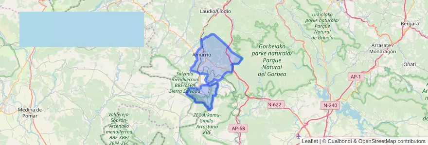 Mapa de ubicacion de Amurrio.