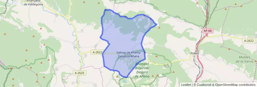 Mapa de ubicacion de Añana.