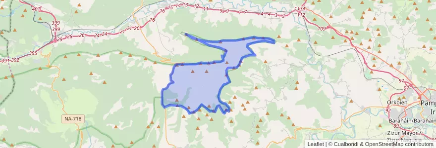 Mapa de ubicacion de Andia.