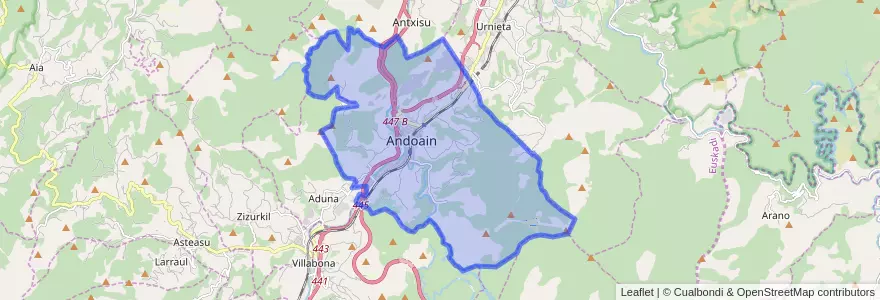 Mapa de ubicacion de Andoain.