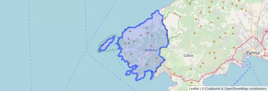 Mapa de ubicacion de Andratx.