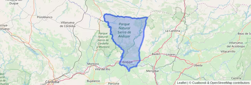Mapa de ubicacion de Andújar.