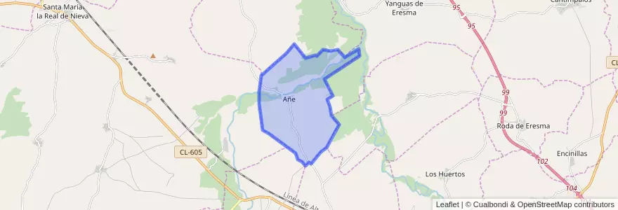 Mapa de ubicacion de Añe.