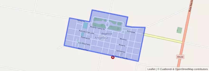 Mapa de ubicacion de Angélica.