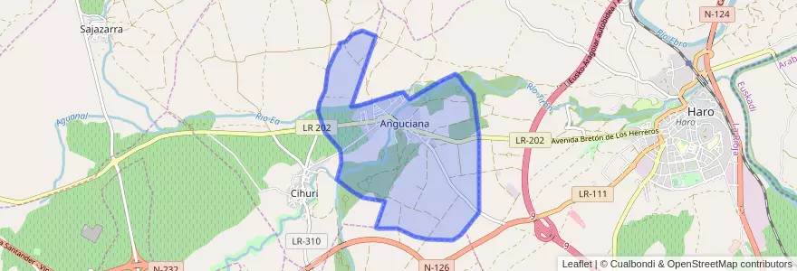 Mapa de ubicacion de Anguciana.