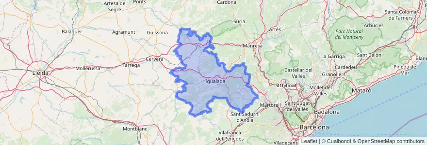 Mapa de ubicacion de Anoia.