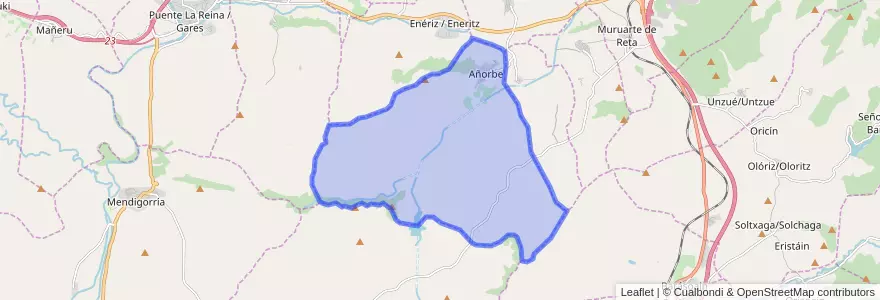 Mapa de ubicacion de Añorbe.