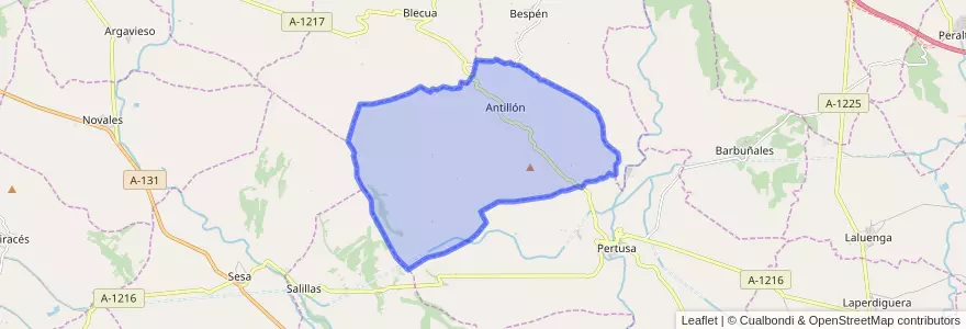 Mapa de ubicacion de Antillón.