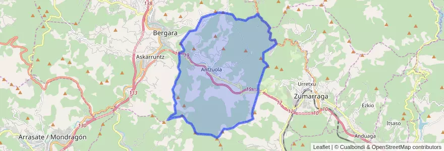 Mapa de ubicacion de Antzuola.