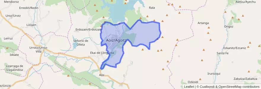 Mapa de ubicacion de Aoiz/Agoitz.
