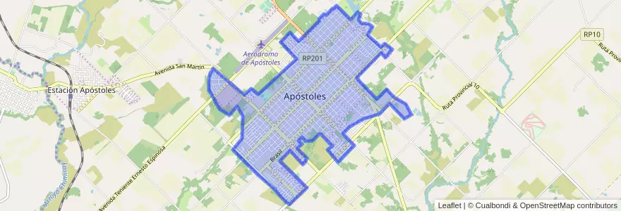 Mapa de ubicacion de Apóstoles.