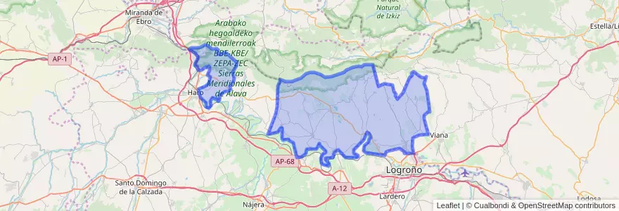 Mapa de ubicacion de Arabako Errioxa/Rioja Alavesa.