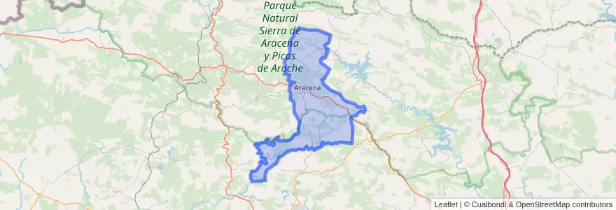 Mapa de ubicacion de Aracena.