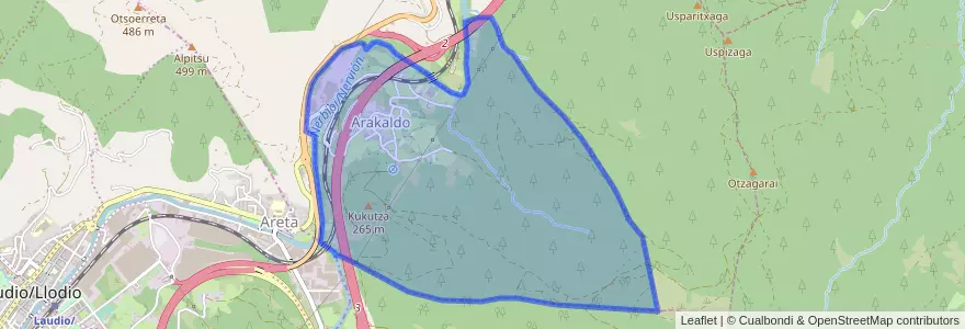 Mapa de ubicacion de Arakaldo.