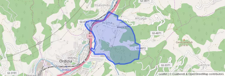 Mapa de ubicacion de Arama.