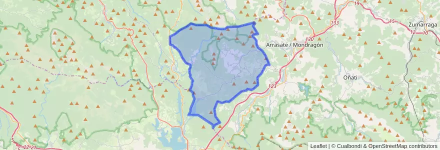 Mapa de ubicacion de Aramaio.