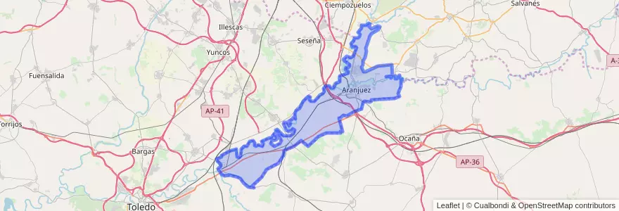 Mapa de ubicacion de Aranjuez.