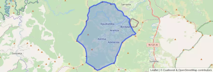 Mapa de ubicacion de Arantza.