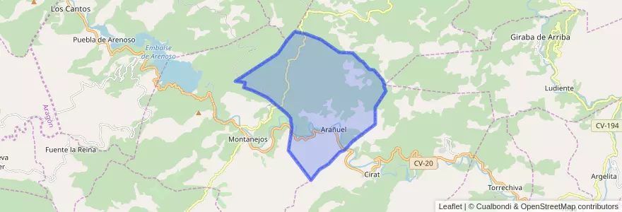 Mapa de ubicacion de Arañuel.