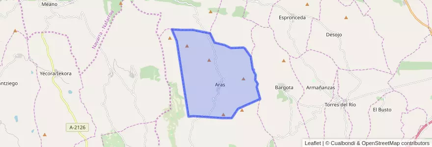 Mapa de ubicacion de Aras.