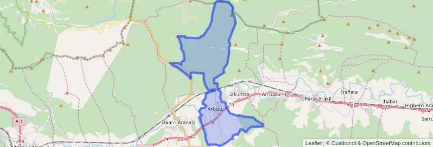 Mapa de ubicacion de Arbizu.
