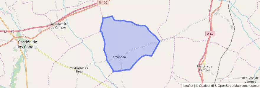 Mapa de ubicacion de Arconada.