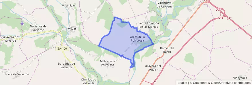 Mapa de ubicacion de Arcos de la Polvorosa.
