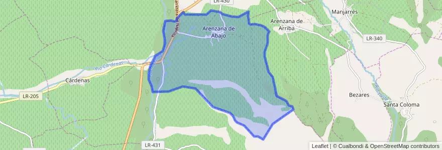 Mapa de ubicacion de Arenzana de Abajo.