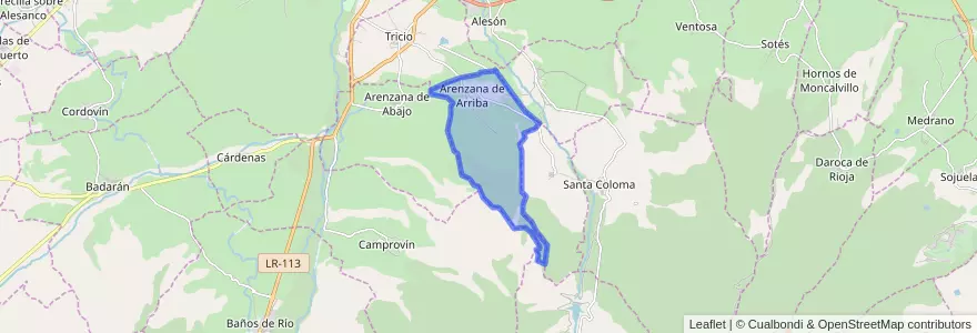 Mapa de ubicacion de Arenzana de Arriba.