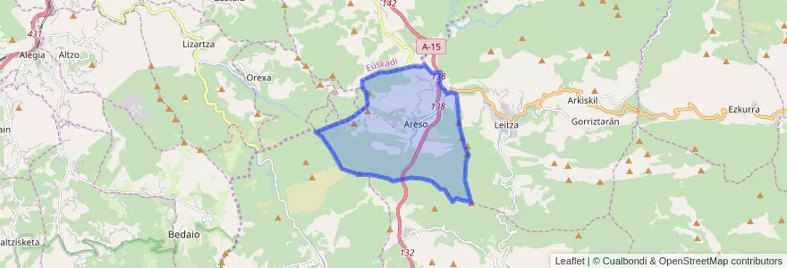 Mapa de ubicacion de Areso.
