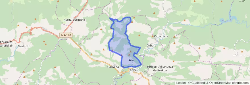 Mapa de ubicacion de Aria.