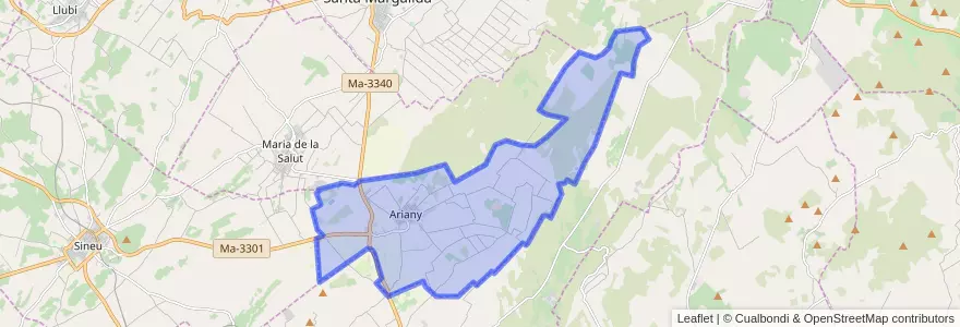 Mapa de ubicacion de Ariany.