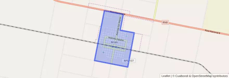 Mapa de ubicacion de Arias.
