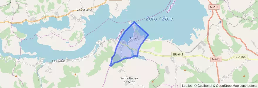 Mapa de ubicacion de Arija.