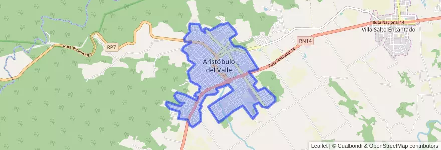 Mapa de ubicacion de Aristóbulo del Valle.