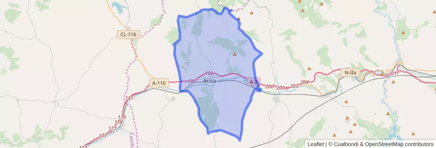 Mapa de ubicacion de Ariza.