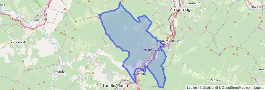 Mapa de ubicacion de Arrankudiaga.